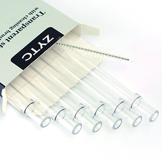 Transparent Plastic Straws with Cleaning Brushes