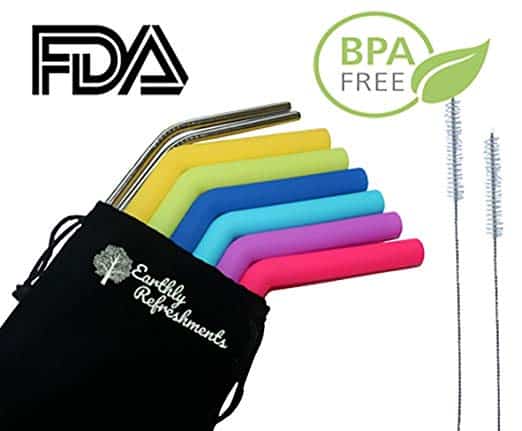Earthly Refreshments Durable Silicone Straws