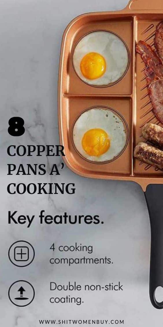 8 Copper pans A' cooking