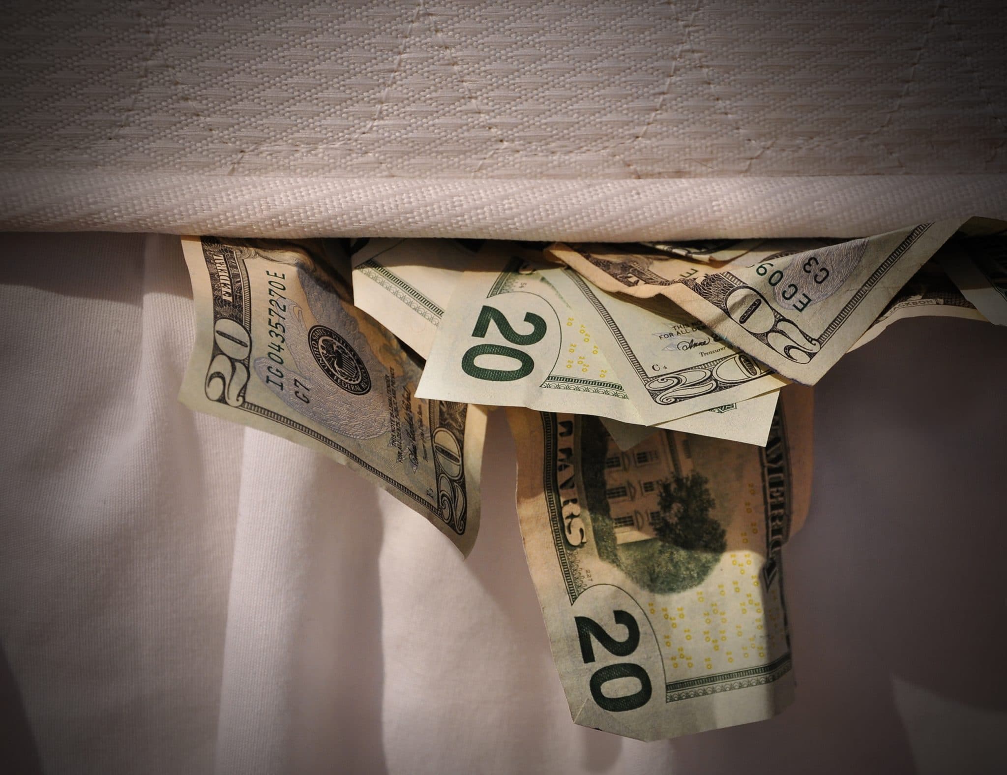 hiding money under a mattress instead of using a diversion safe
