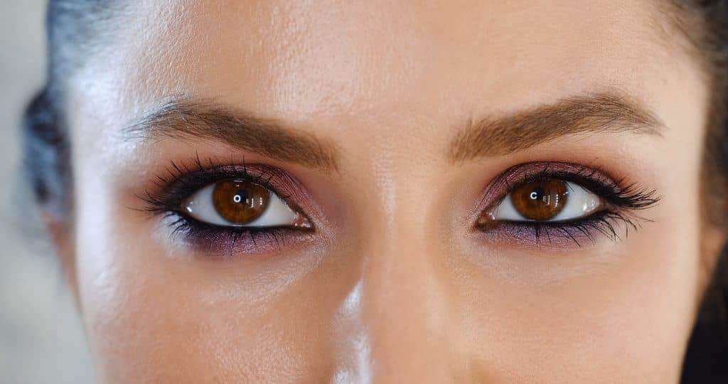 a close up shot of a woman's eyelashes