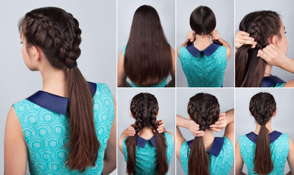 How to French braid your own hair: Double French braid tutorial